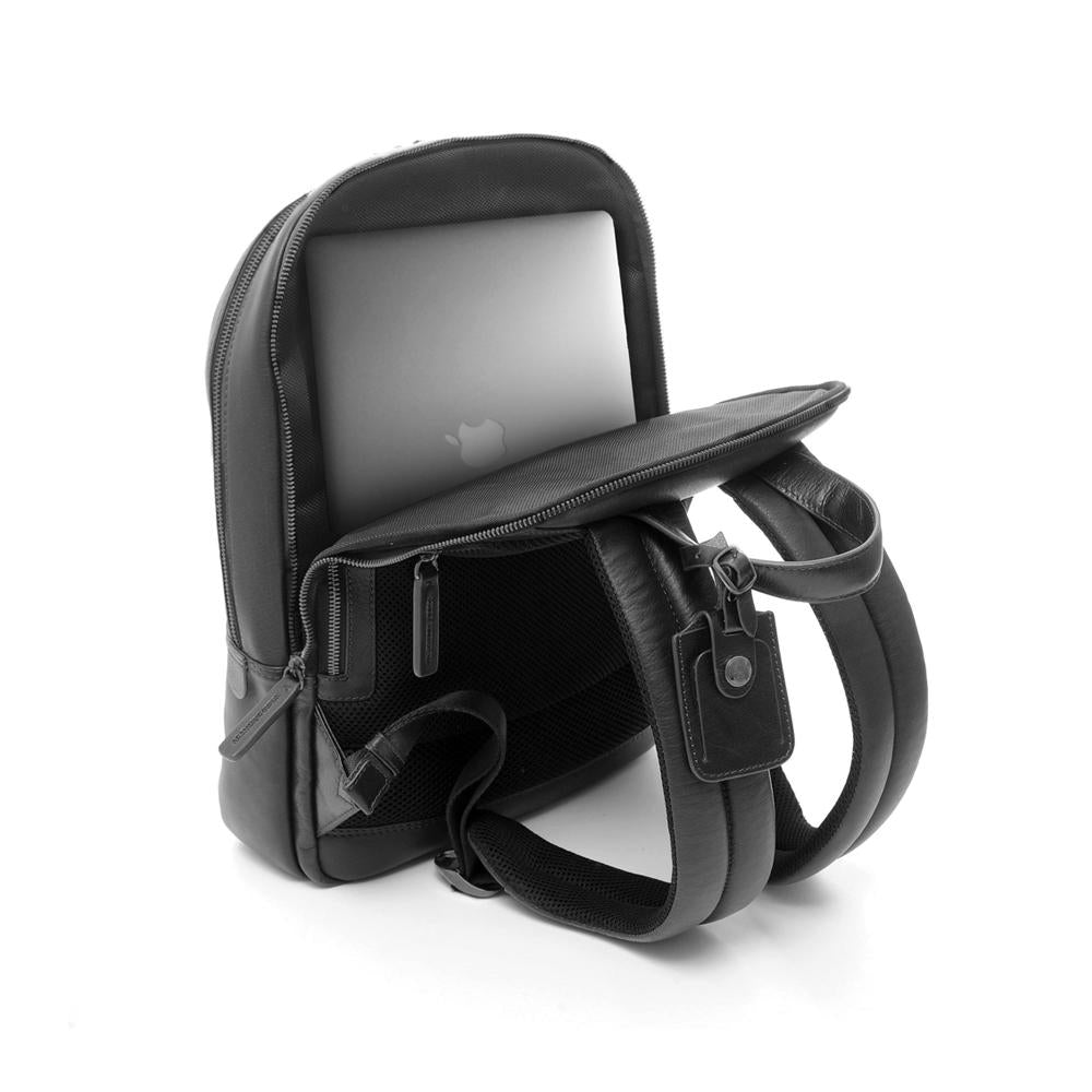 Round Medium Tech Leather Backpack