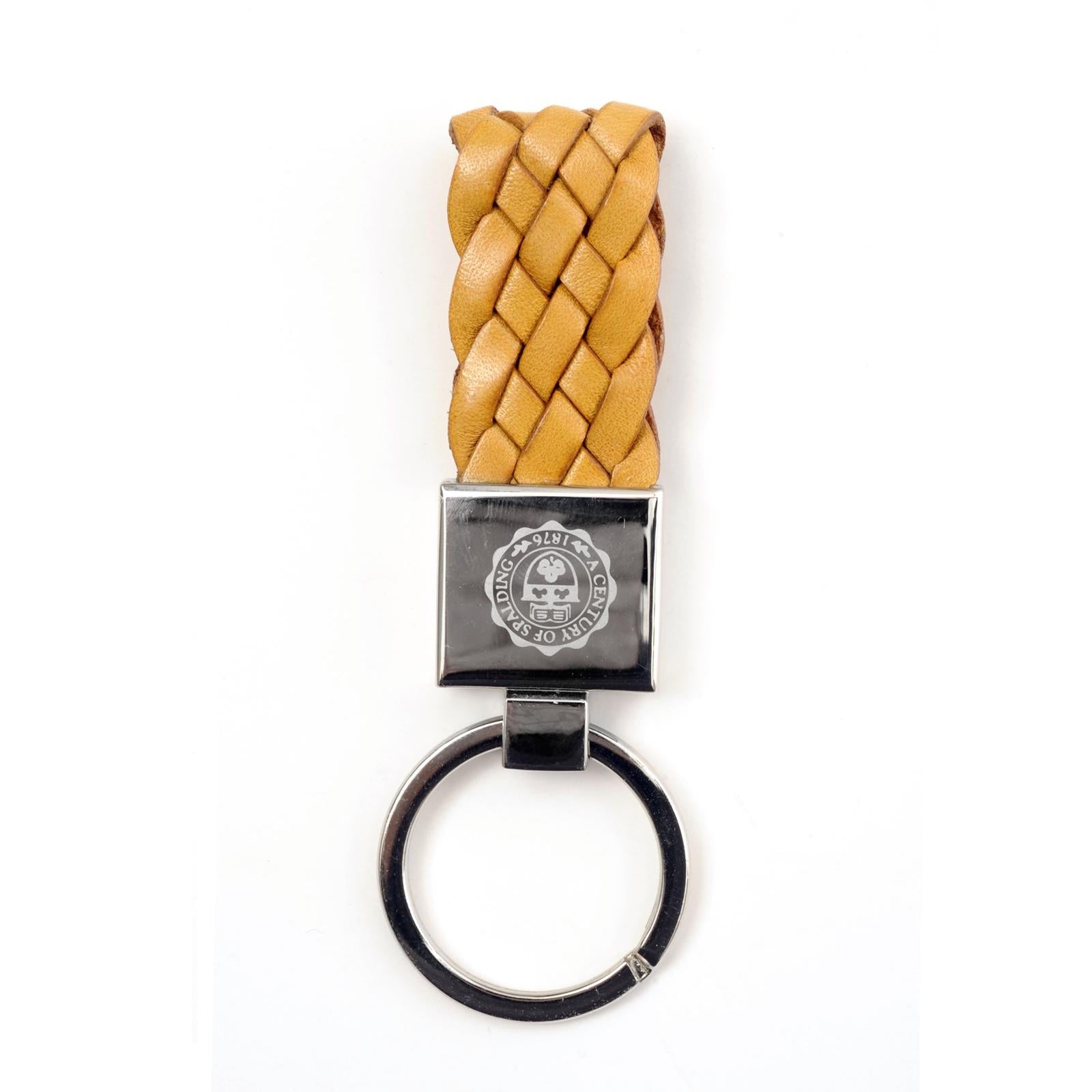 Braid Portachiave in Acciaio e Pelle