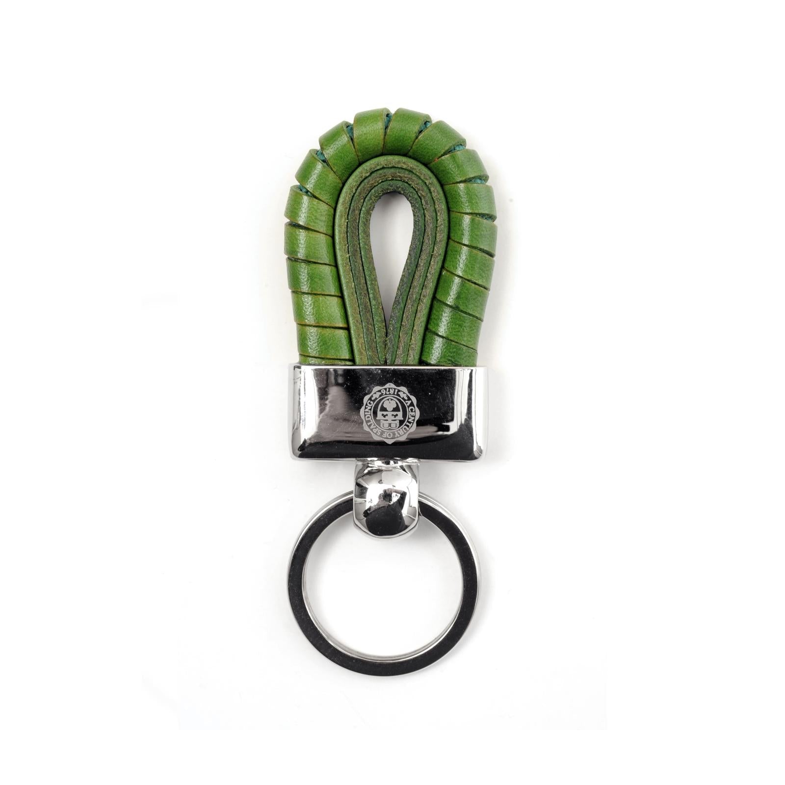 Deep Steel and leather key ring