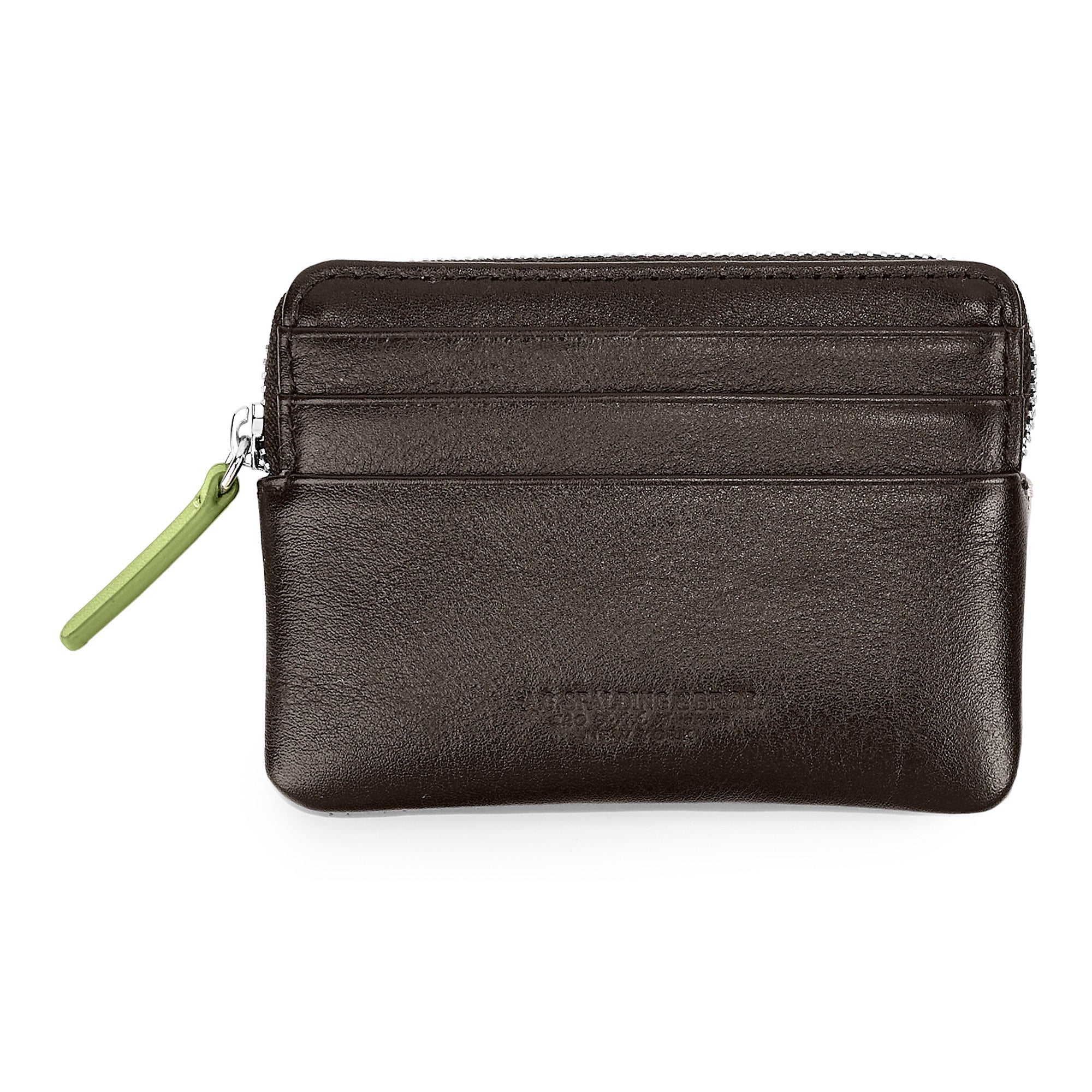 Porta Carte-Documenti Zipped in Pelle / Testa di moro-verde