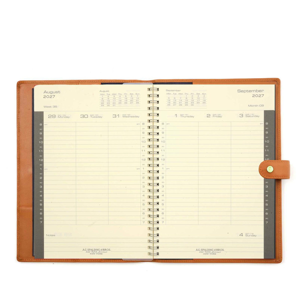 CHELSEA 2027 WEEKLY LEATHER PLANNER - ORANGE