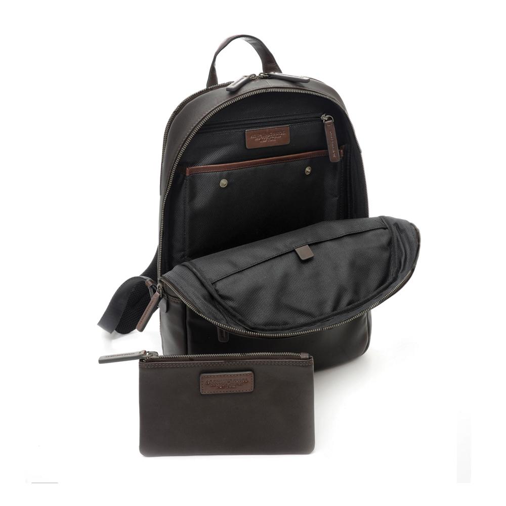 Round Medium Tech Leather Backpack