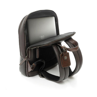 Round Medium Tech Leather Backpack