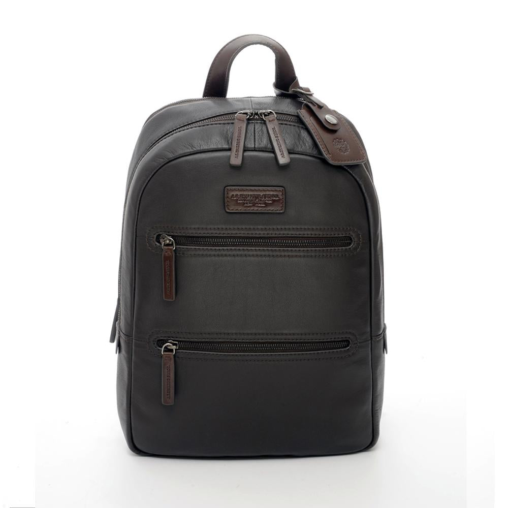 Round Medium Tech Leather Backpack