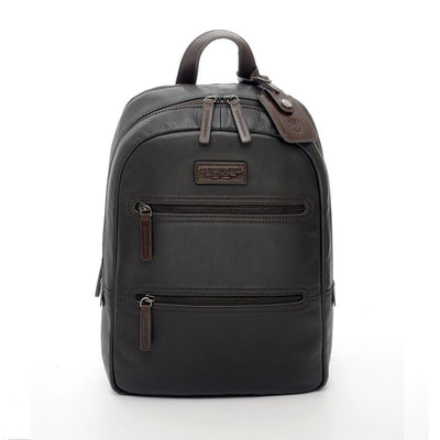 Round Medium Tech Leather Backpack