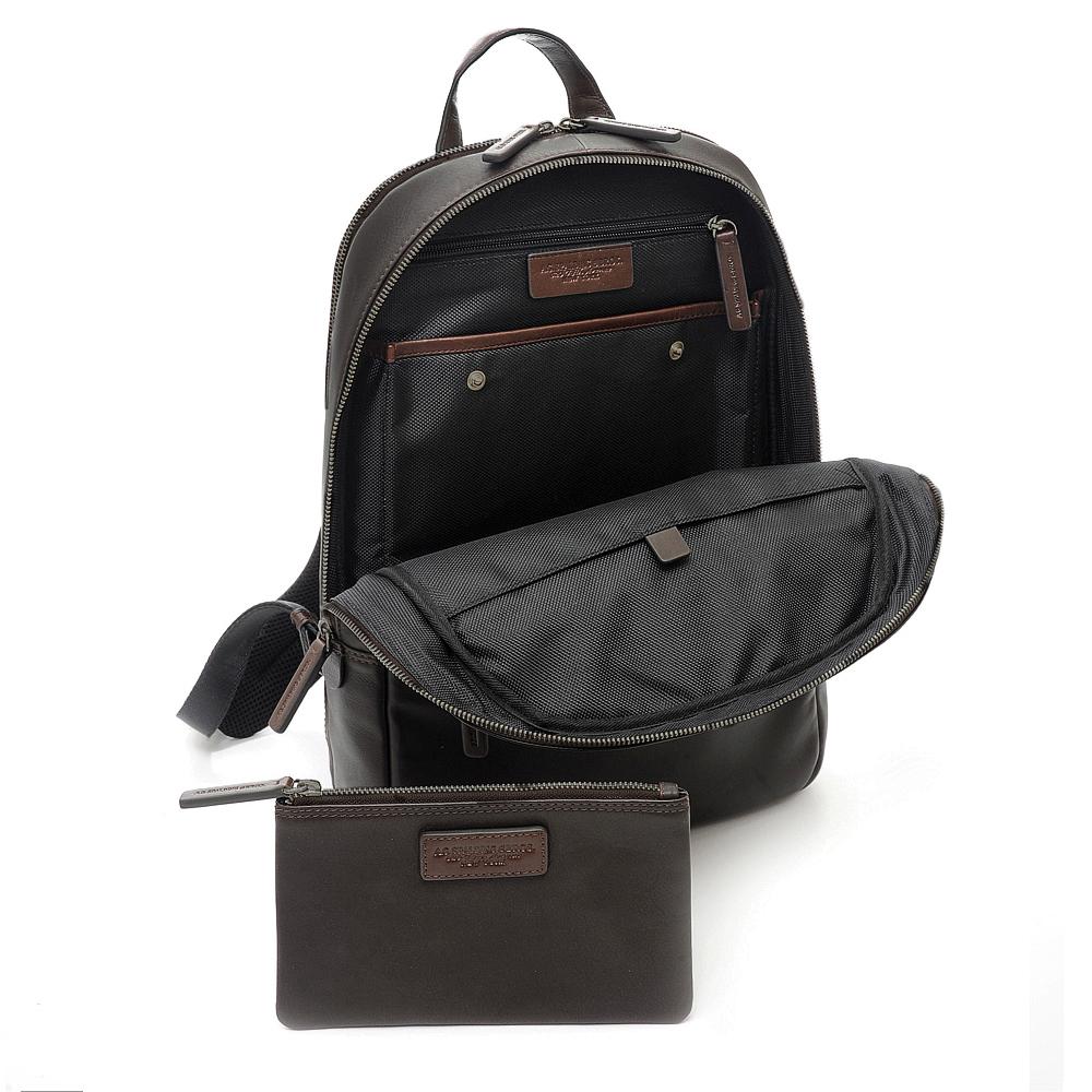 Round Large Tech Leather Backpack