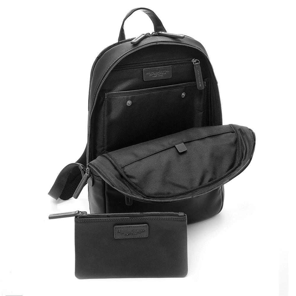 Round Large Tech Leather Backpack