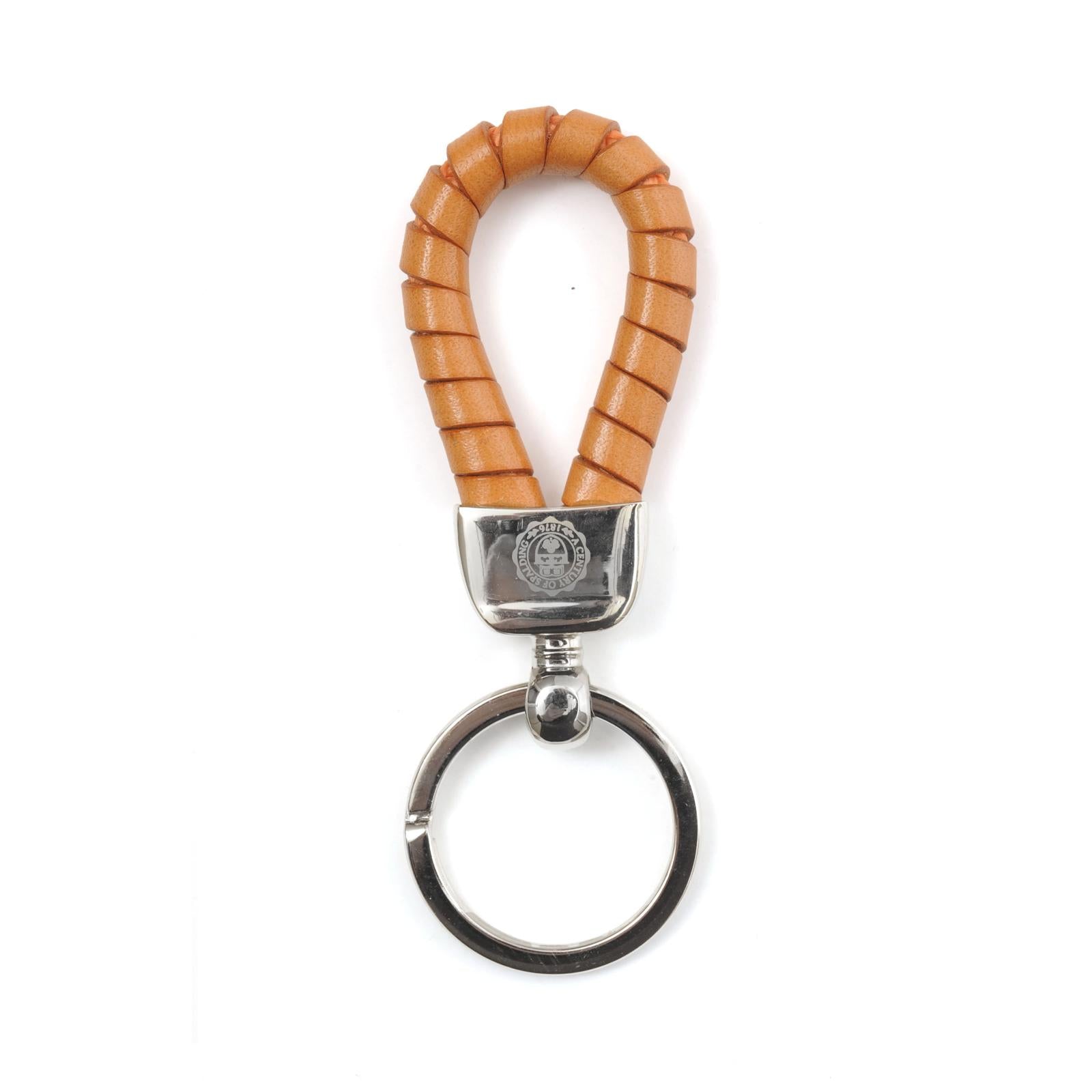 Weave Steel and leather key ring
