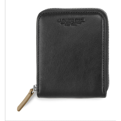 Wallet Orizzontale Zipped Leather /  Black-beige