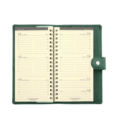 CHELSEA POCKET WEEKLY LEATHER PLANNER 2027 - GREEN