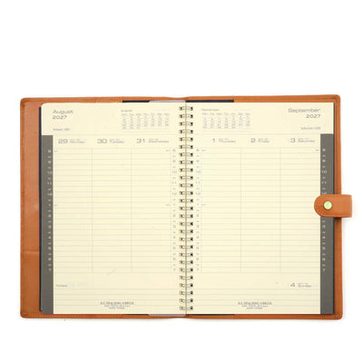 CHELSEA 2027 WEEKLY LEATHER PLANNER - ORANGE